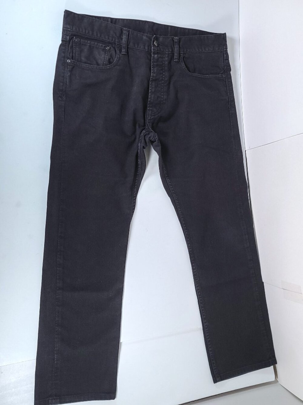 Ralph Lauren Varick Jeans Men's 34x28 (34x30 Tag) Black Slim Straight Button Fly